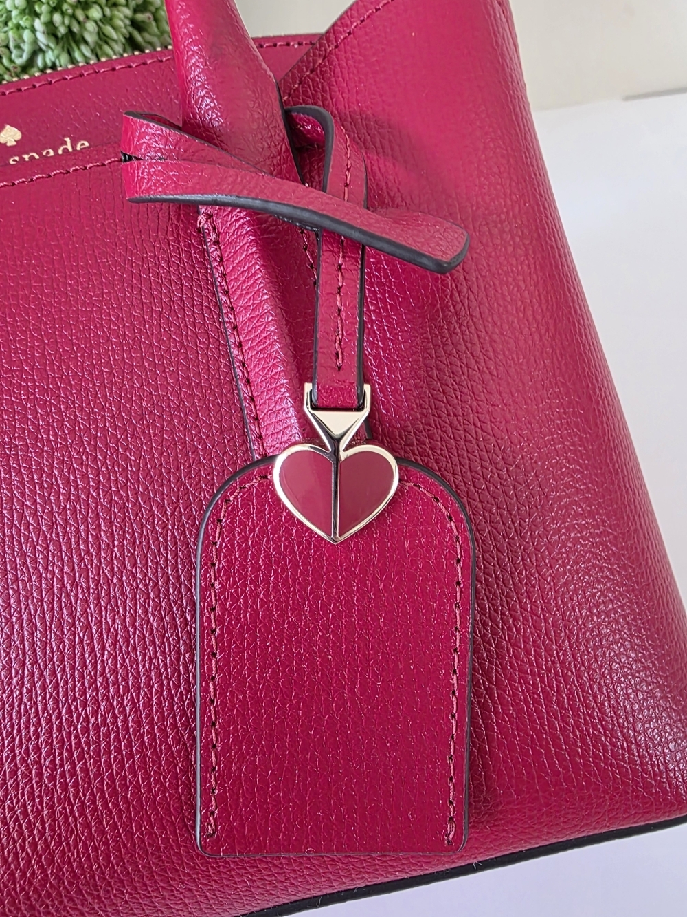 Kate Spade Margaux Mini Satchel Crossbody Hot Chili Red Textured Leather - Picture 11 of 14